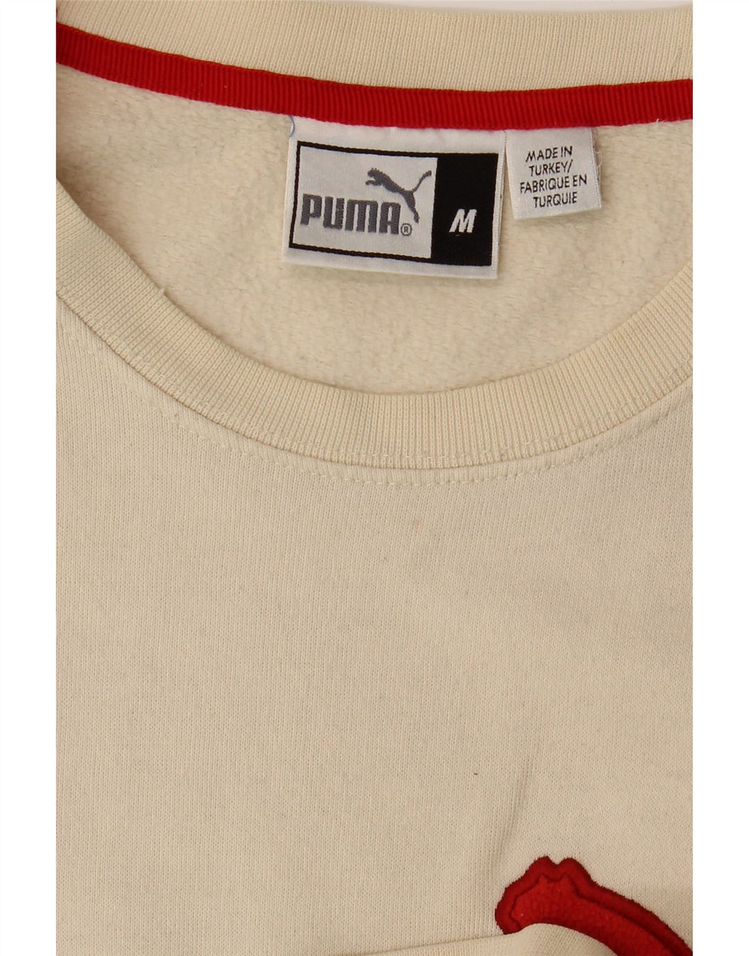 PUMA Mens Graphic Sweatshirt Jumper Medium Off White