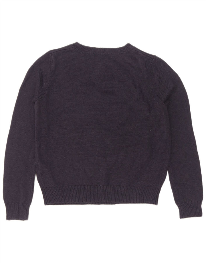 Marks & Spencer Womens Boat Neck Jumper Sweater UK 12 Medium Navy Blue Chri