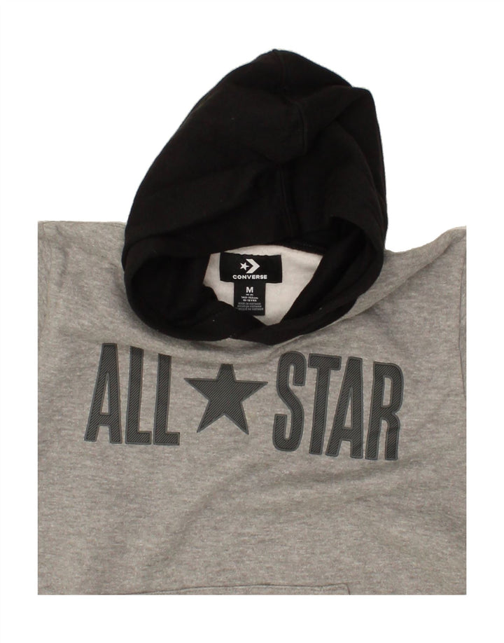 CONVERSE Boys Graphic Hoodie Jumper 10-11 Years Medium Grey Cotton Vintage Converse and Second-Hand Converse from Messina Hembry 
