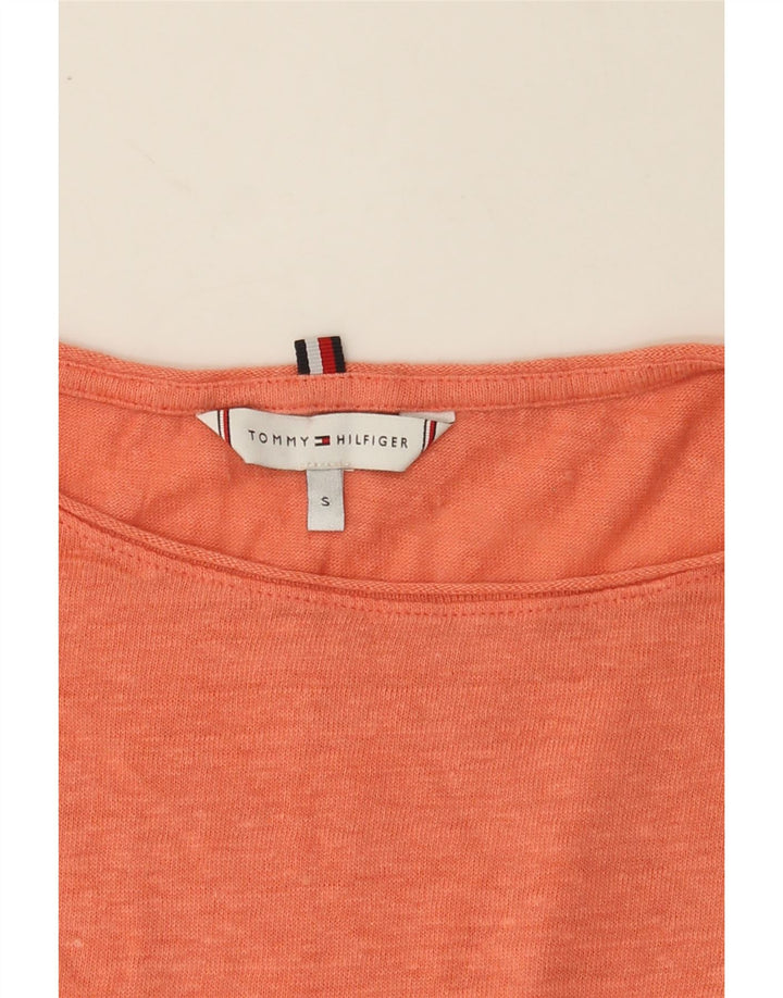 TOMMY HILFIGER Womens Oversized T-Shirt Top UK 10 Small Orange Vintage Tommy Hilfiger and Second-Hand Tommy Hilfiger from Messina Hembry 