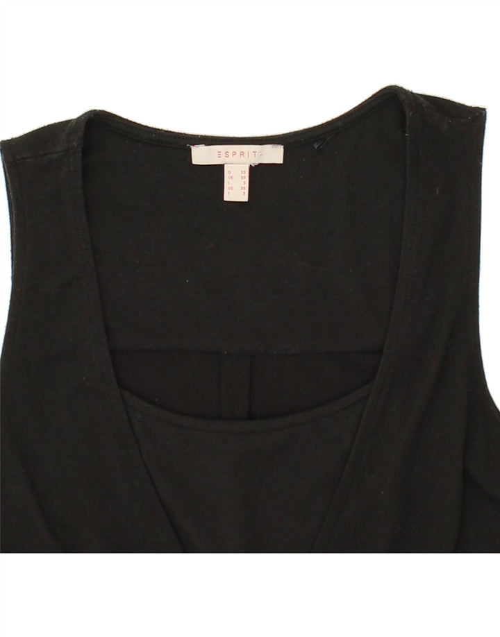 ESPRIT Womens Sleeveless Wrap Dress UK 6 XS Black Polyester Vintage Esprit and Second-Hand Esprit from Messina Hembry 