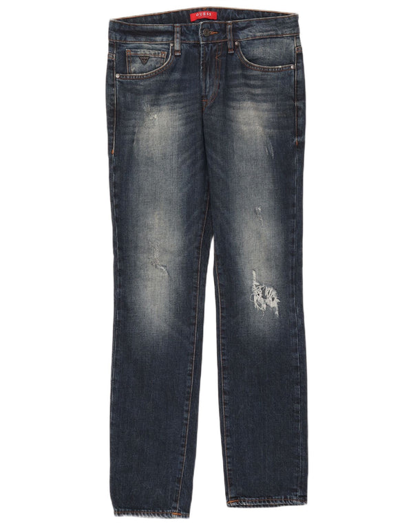 Jeans slim invecchiati Guess da donna W30 L32 cotone blu