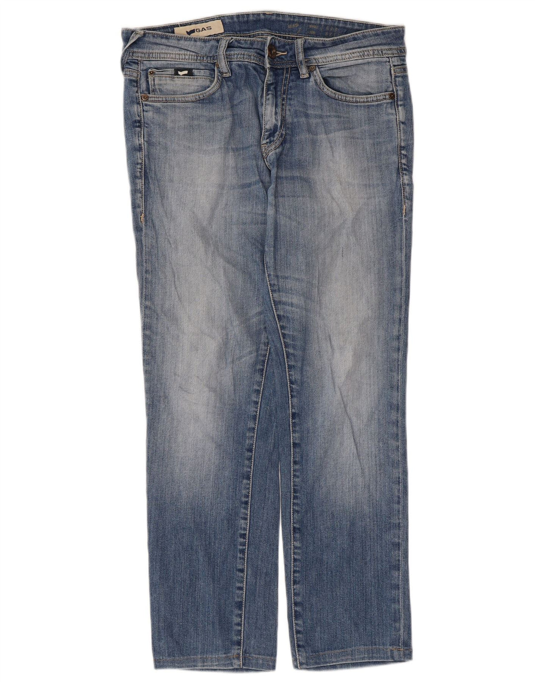 Gas Womens Straight Jeans W33 L27 Blue Cotton