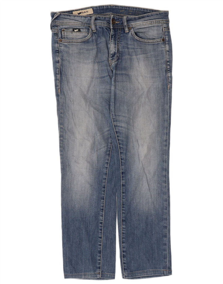 Gas Womens Straight Jeans W33 L27 Blue Cotton