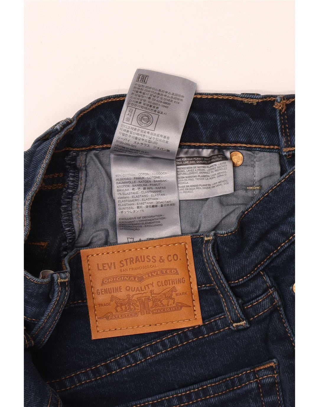 Levi's Womens Denim Shorts W25 XS Navy Blue Cotton
