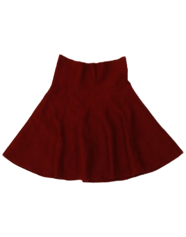 Zara Γυναικεία Πλεκτή Φούστα με Flared Μικρή W26 Βουργουνδία