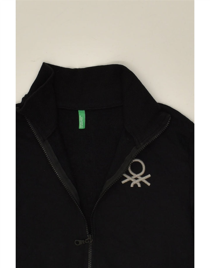 BENETTON Boys Tracksuit Top Jacket 13-14 Years 3XL Black Cotton | Vintage Benetton | Thrift | Second-Hand Benetton | Used Clothing | Messina Hembry 