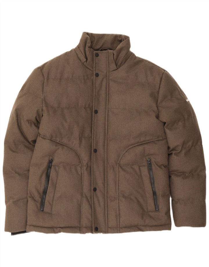 Ombre Mens Quintessence Padded Jacket UK 36 Small Brown Polyester