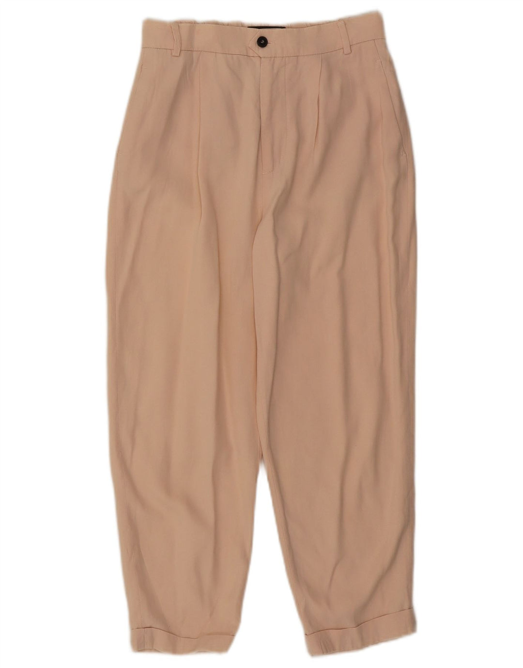 Zara Dame Pegged Capri Bukser Small W26 L22 Beige