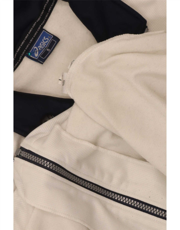 Asics Veste de survêtement pour homme Petit Blanc Colorblock Polyester Sports