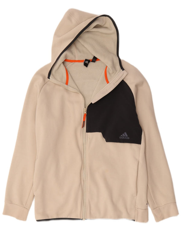 Adidas Herren Aeroready Zip Hoodie Pullover Große Beige Colourblock Baumwolle