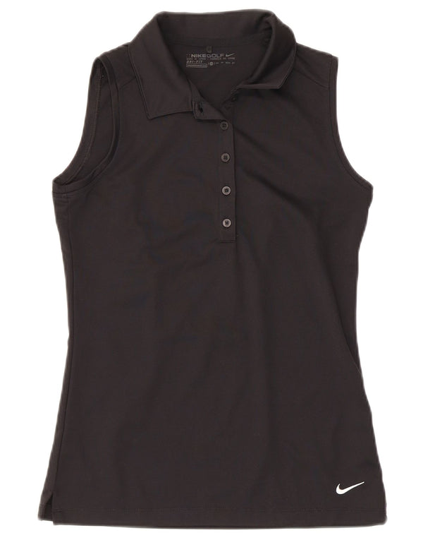 Nike Polo de golf sin mangas para mujer UK 6 XS Poliéster negro