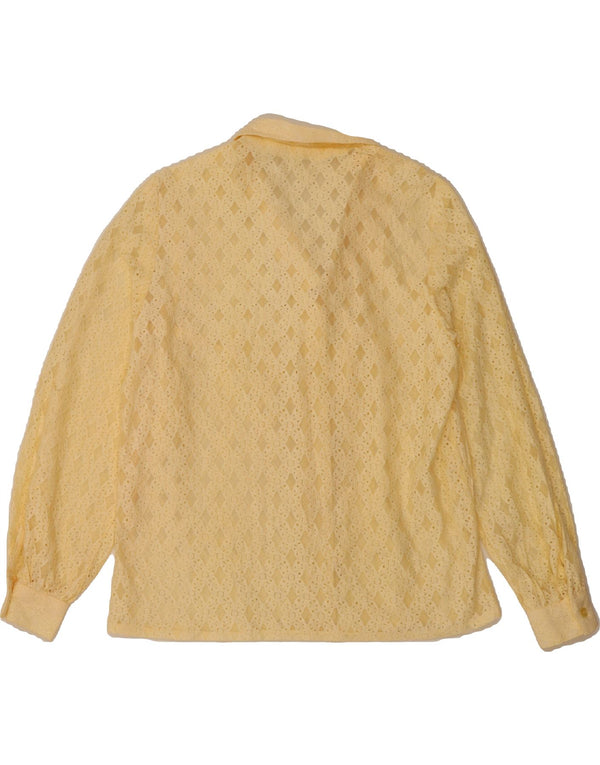 VINTAGE Womens Shirt Blouse UK 18 XL Yellow