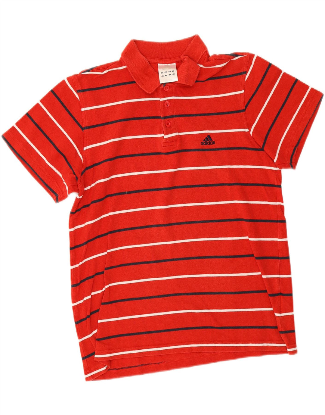 Adidas Mens Polo Shirt Medium Red Striped Cotton