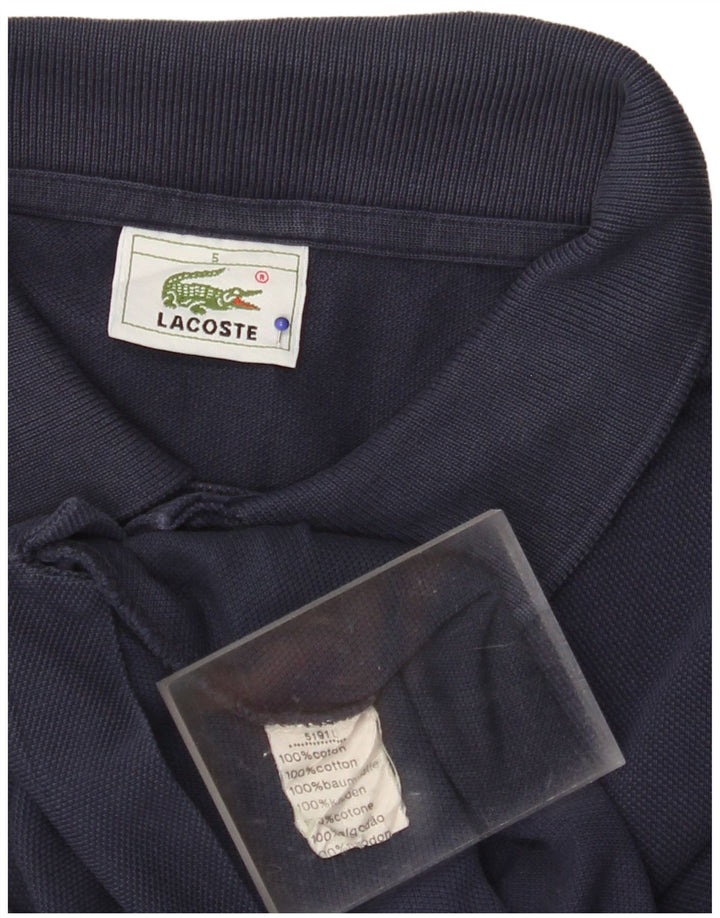 LACOSTE Mens Polo Shirt Size 5 Large Navy Blue Cotton