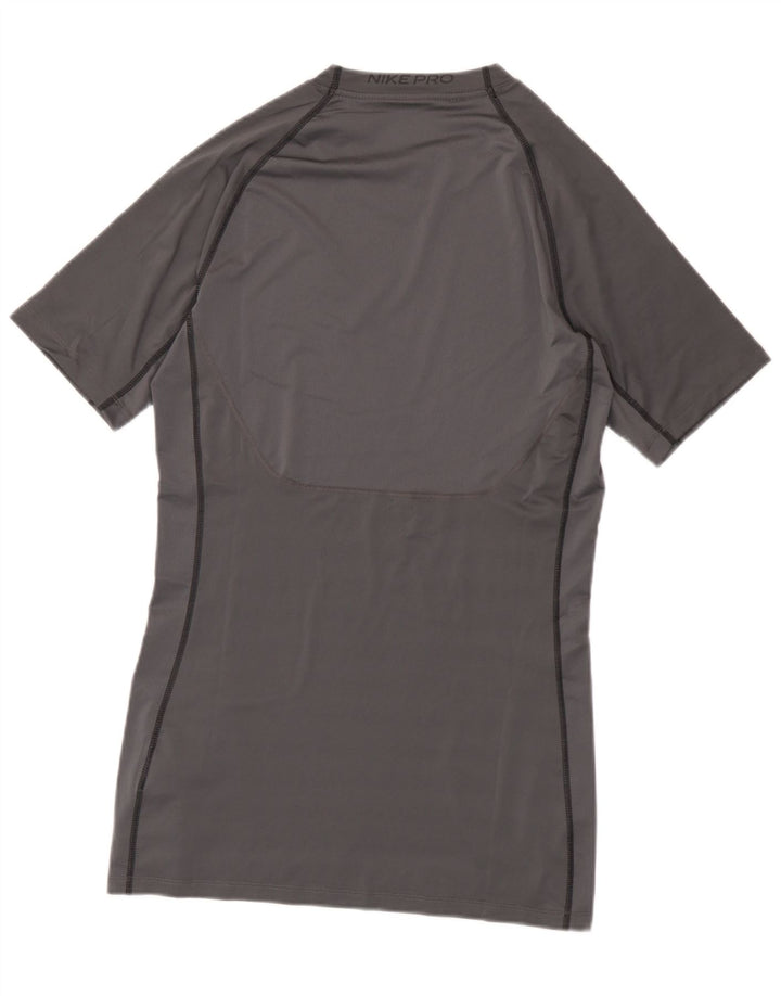 Nike Mens Dri Fit Slim Fit Graphic T-Shirt Top Large Grey Polyester