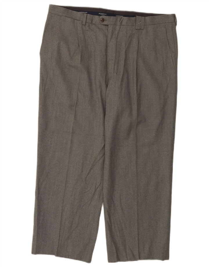 Burberry Mens Pegged Suit Trousers IT 48 Medium W36 L25 Grey Virgin Wool