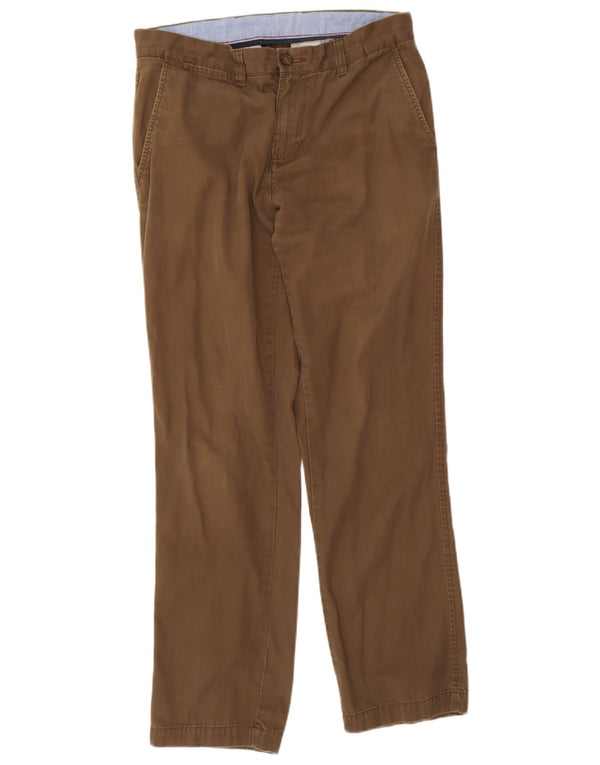 Tommy Hilfiger Mens Straight Chino Trousers W31 L30 Brown Cotton