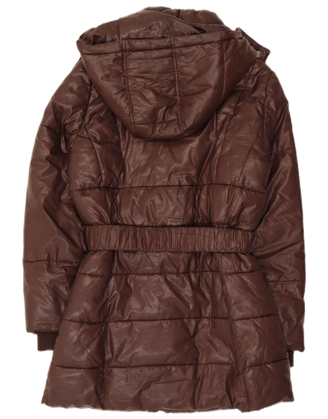 Gaudi Womens Hooded Padded Coat IT 42 Medium Brown Polyester