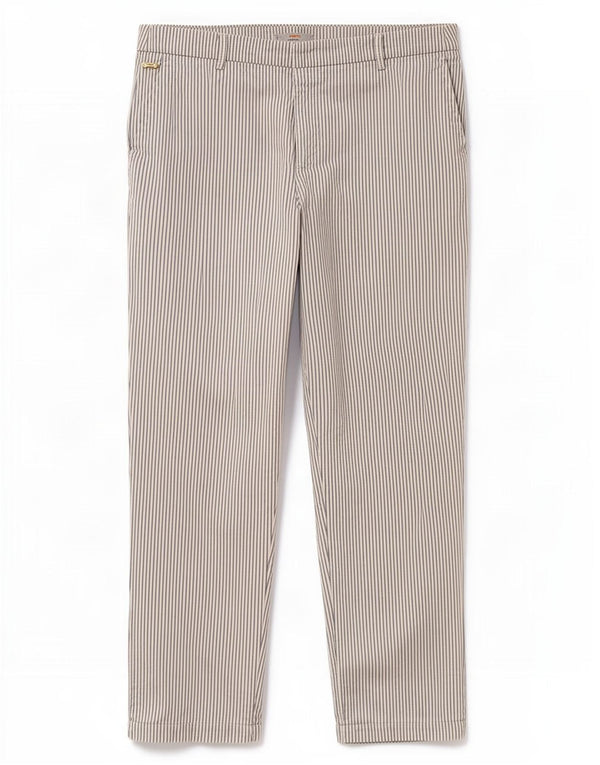 Marks & Spencer Womens Cropped Trousers UK 14 Large 34 L24 White Pinstripe
