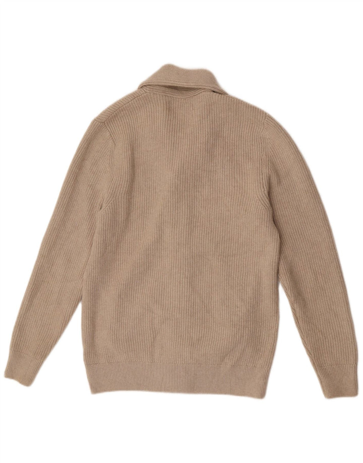 Marks & Spencer Mens Cardigan Sweater Medium Beige Polyester