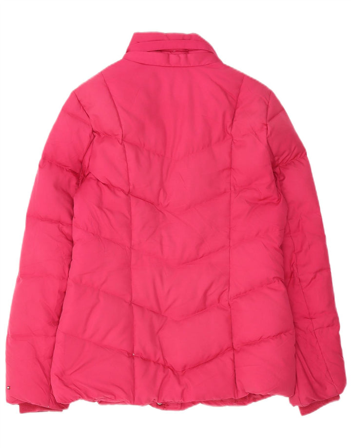 Tommy Hilfiger Womens Hooded Padded Jacket UK 10 Small Pink Polyester