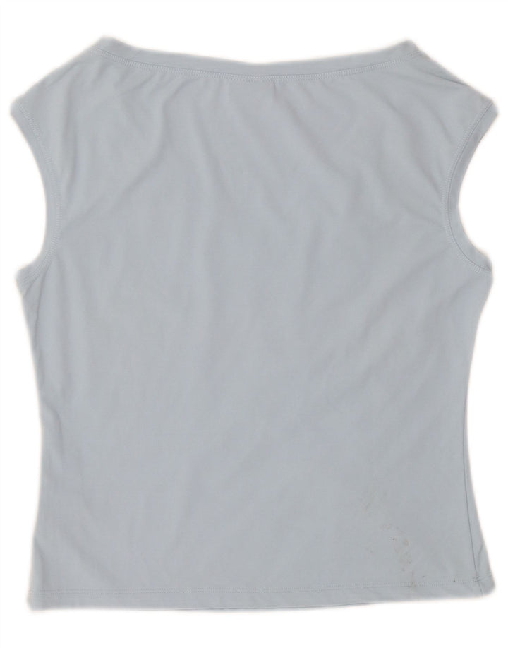 Roccobarocco Womens Crop Grafisk Vest Top IT 44 Medium Blue Floral Nylon
