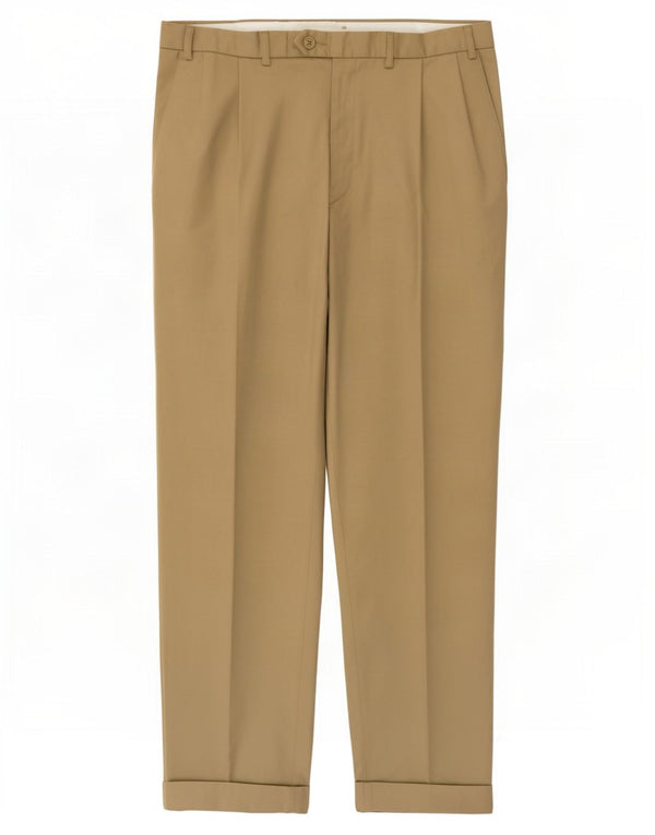 Marks & Spencer Mens Pegged Suit Trousers W36 L31 Beige Polyester