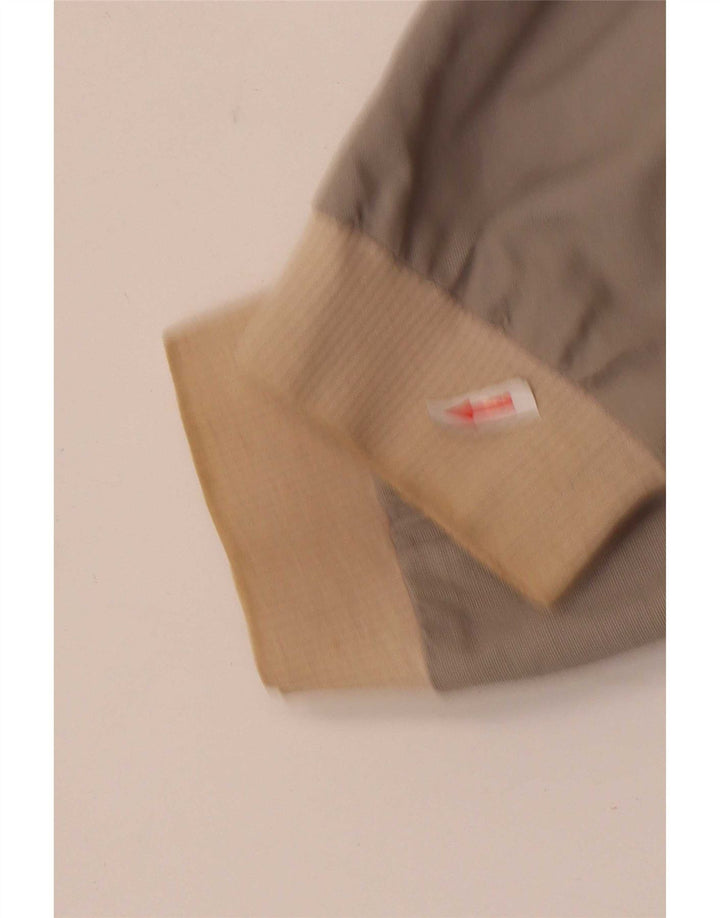 Jaqueta bomber masculina vintage UK 40 grande bloco colorido cinza