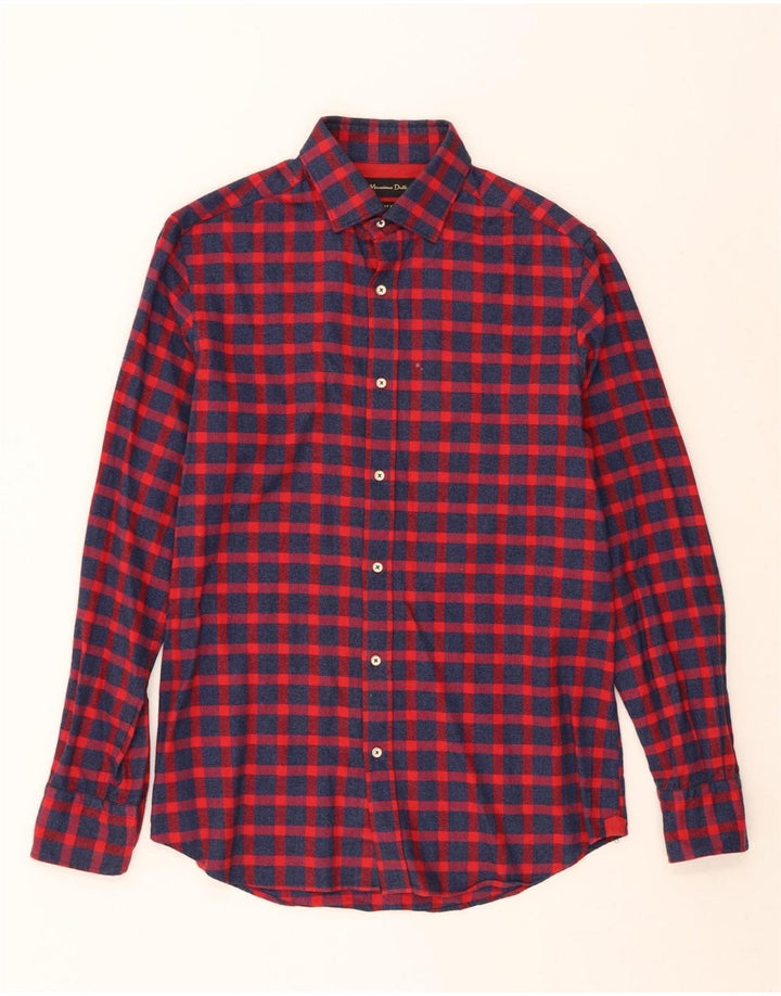 MASSIMO DUTTI Mens Flannel Shirt Small Red Check Vintage Massimo Dutti and Second-Hand Massimo Dutti from Messina Hembry 