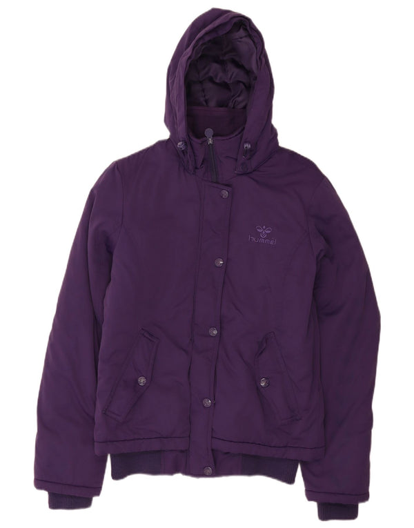 Hummel Γυναικείο μπουφάν με κουκούλα UK 14 Medium Purple Nylon