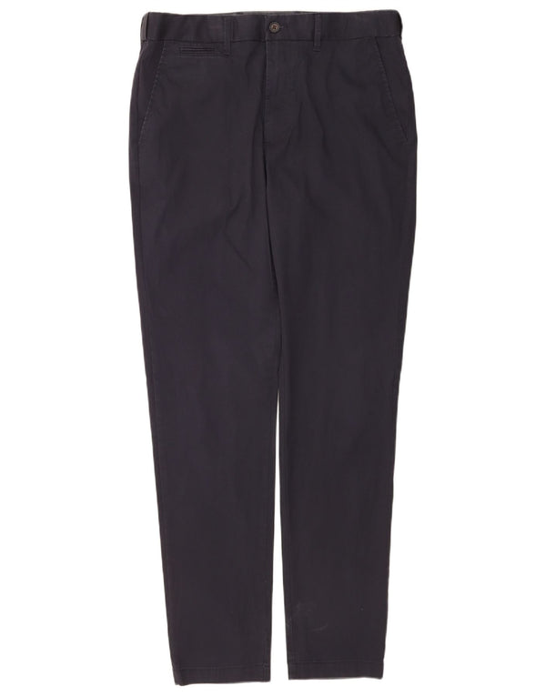 Marks & Spencer Mens Slim Fit Chino Trousers W34 L33 Navy Blue Cotton
