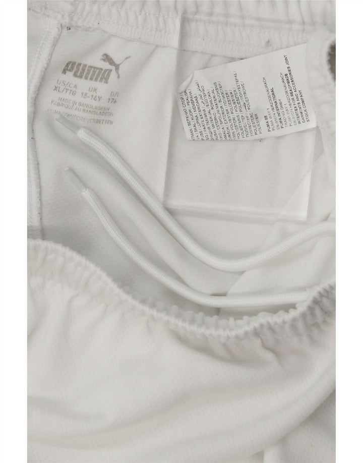 PUMA Boys Sport Shorts 15-16 Years  White Polyester Vintage Puma and Second-Hand Puma from Messina Hembry 