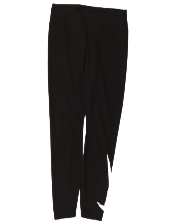 Nike Womens Dri Fit Graphic Leggings UK 12 Medium Black Polyester