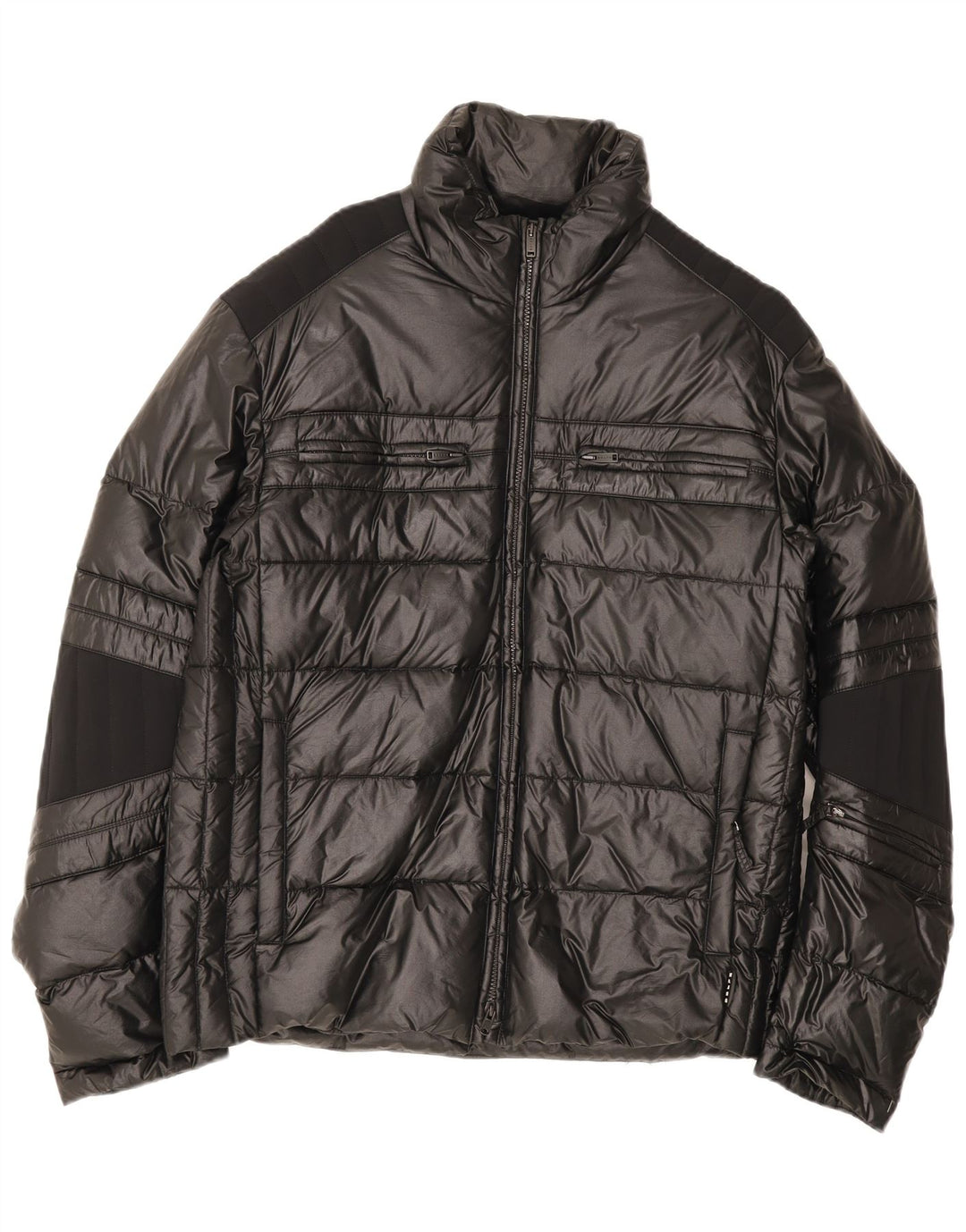 Μπουφάν Belfe & Mens με επένδυση UK 44 2XL Μαύρο νάιλον