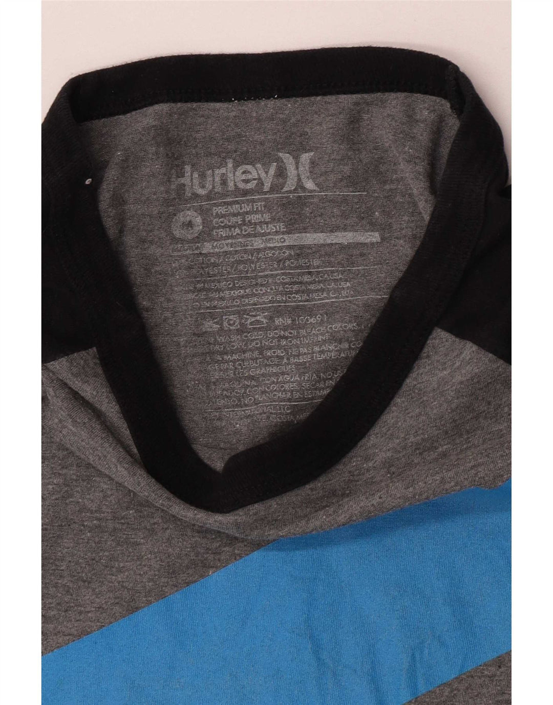 Hurley Garçon Premium Fit Graphic Top Manches Longues 15-16 ans Gris Moyen