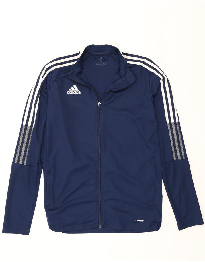Adidas Mens Aeroready Tracksuit Top Jacket Médio Azul Marinho Poliéster