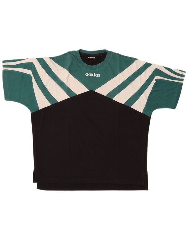 Adidas T-shirt grafica da uomo Top UK 42/44 Large Verde Colourblock Poliestere