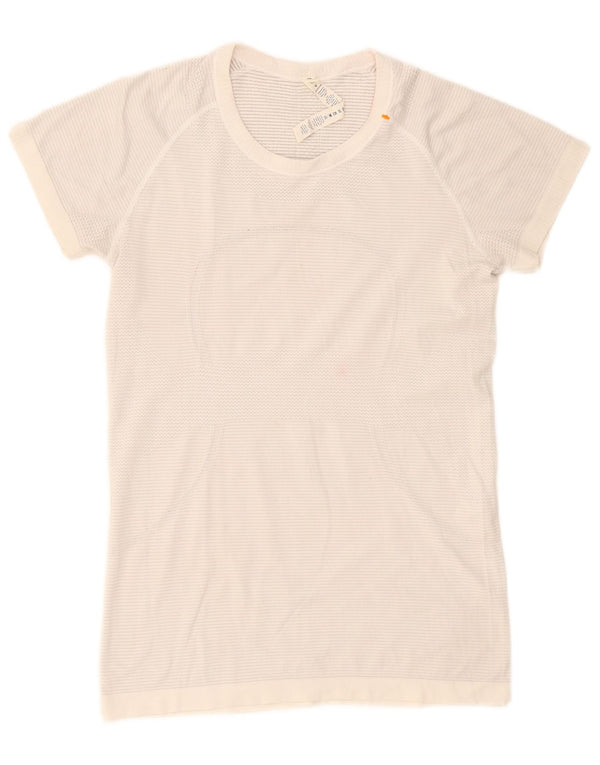 T-shirt da donna Lululemon Top US 10 Large nylon bianco