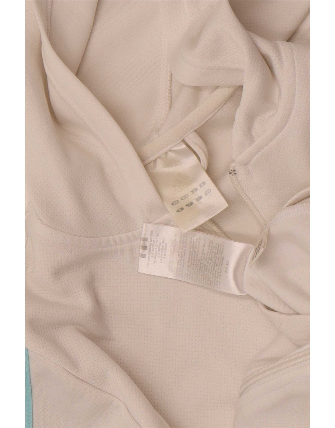 Adidas Womens Zip Hoodie Sweater UK 12 Medium White Polyester