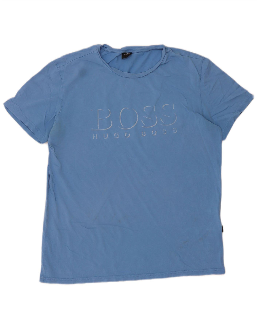 Hugo Boss Mens Graphic T-Shirt Top Large Blue Cotton