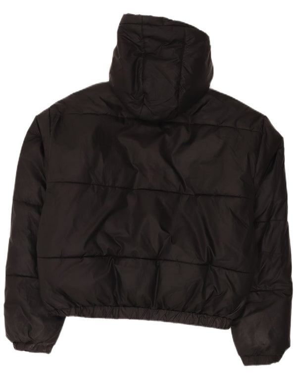 Ellesse Womens Hooded Oversized Padded Jacket UK 12 Medium Black Polyester