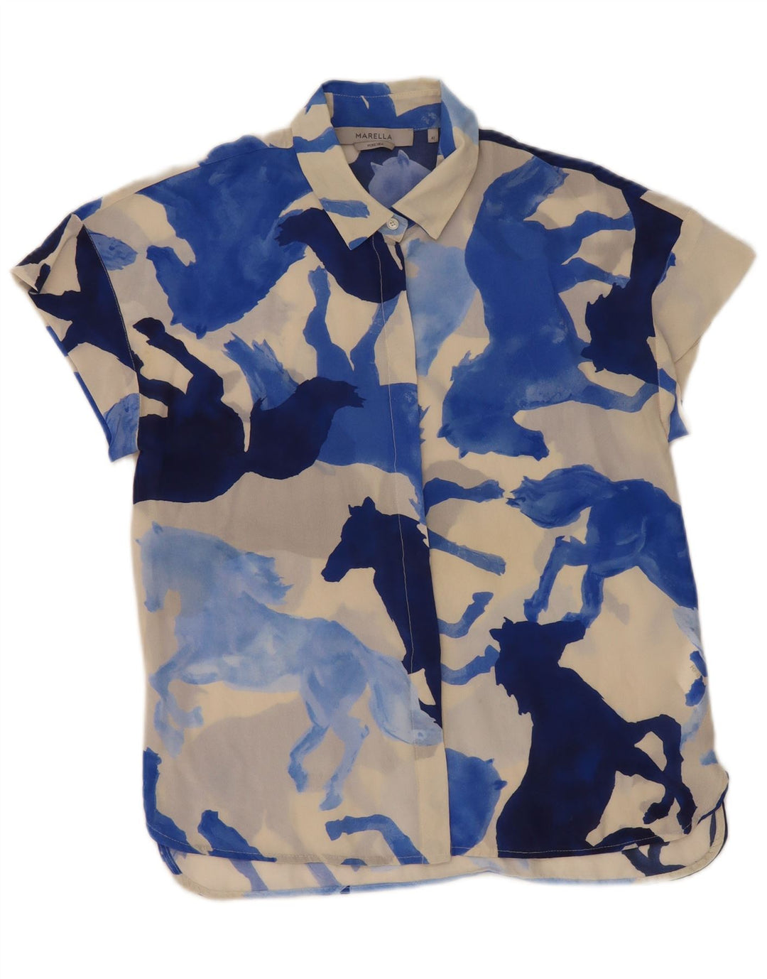 Marella Womens Shirt Blouse IT 42 Medium Multicoloured Animal Print