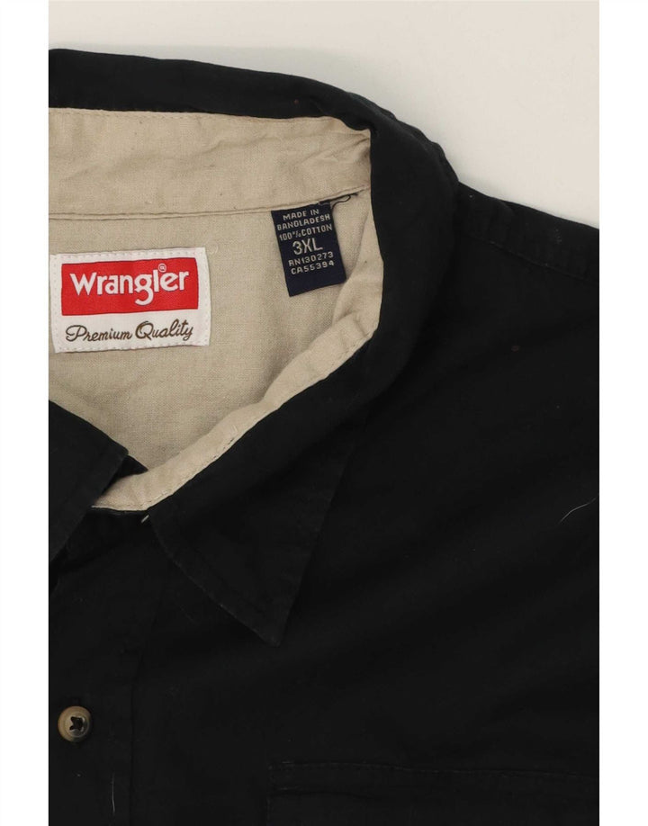 Camicia a maniche corte da uomo Wrangler 3XL cotone nero