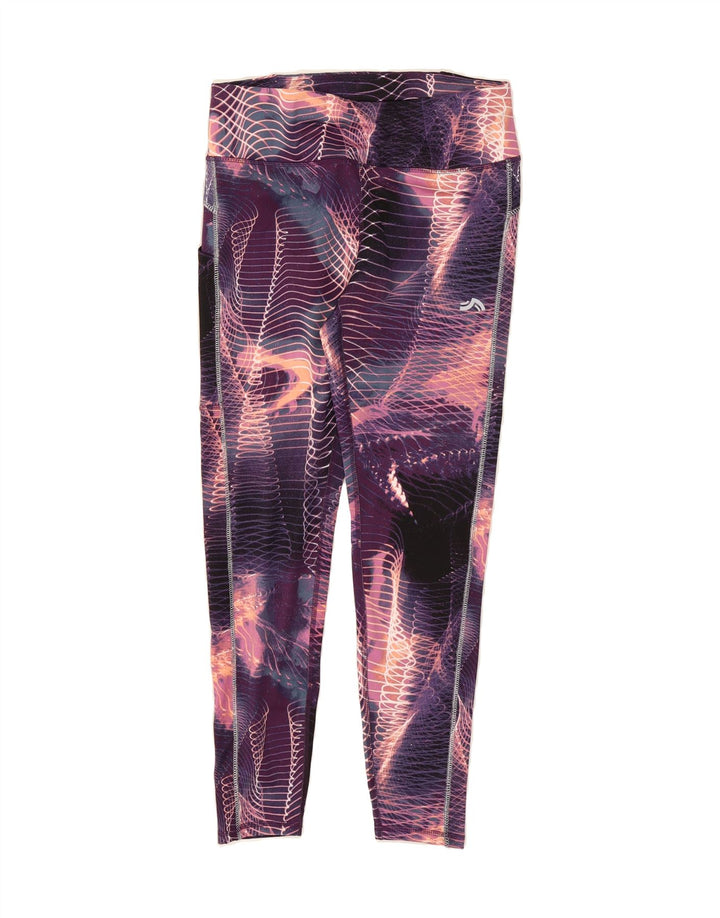 CRIVIT Womens Leggings UK 12/14 Medium  Purple Geometric Vintage Crivit and Second-Hand Crivit from Messina Hembry 