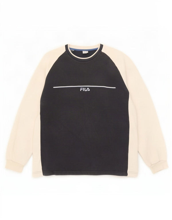 Fila Sweatshirt til mænd IT 52/54 Large Navy Blue Colourblock Bomuld