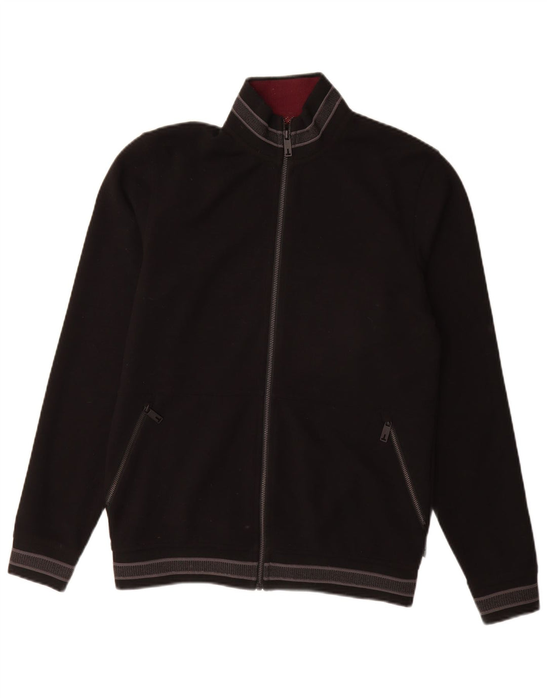 Ted Baker Mens Tracksuit Top Jacket Size 2 Small Black Polyester