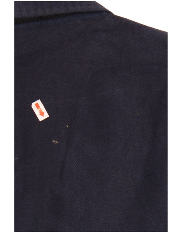 MARKS & SPENCER Mens 2 Button Blazer Jacket UK 40 Large Navy Blue Viscose