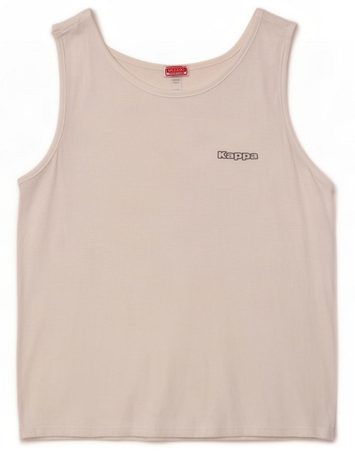 Kappa Camiseta sin mangas para hombre Medium White Cotton