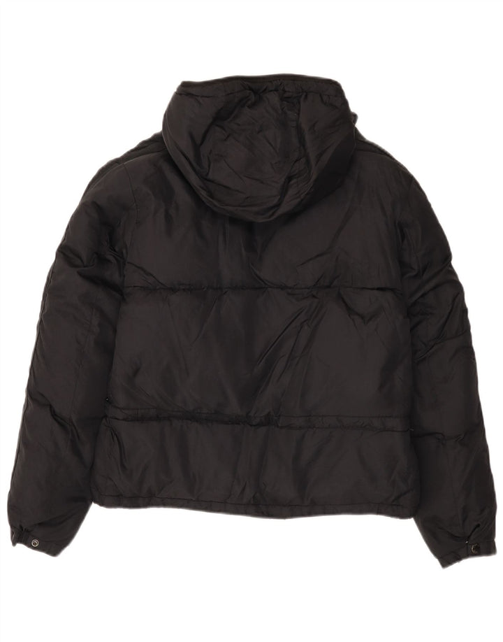Replay Womens Hooded Oversized Padded Jacket UK 10 Small Black Polyamide